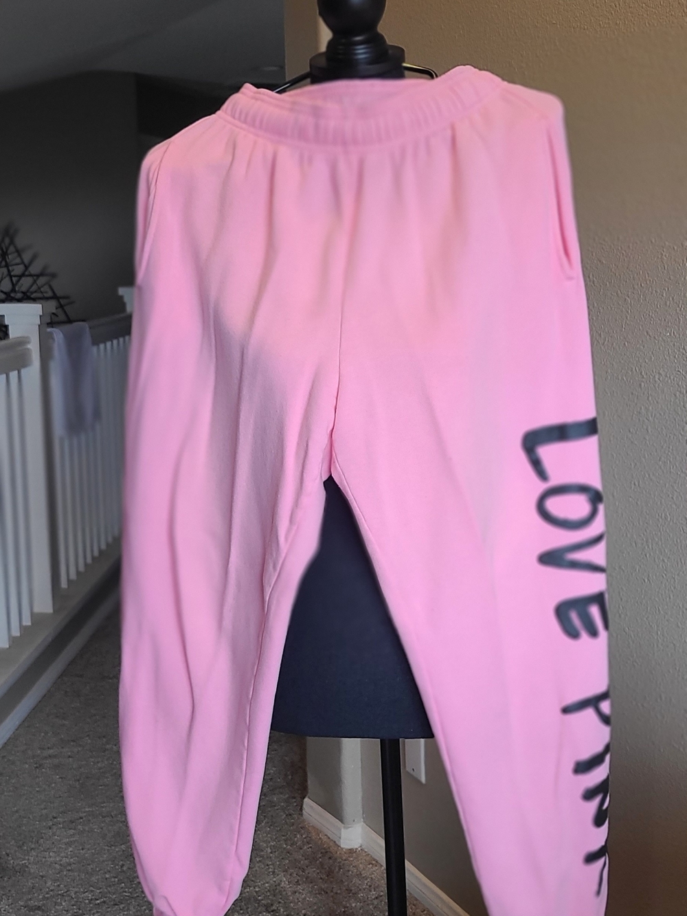 Victoria's Secret Pink Joggers with 'Love Pink' Side Print with Pockets